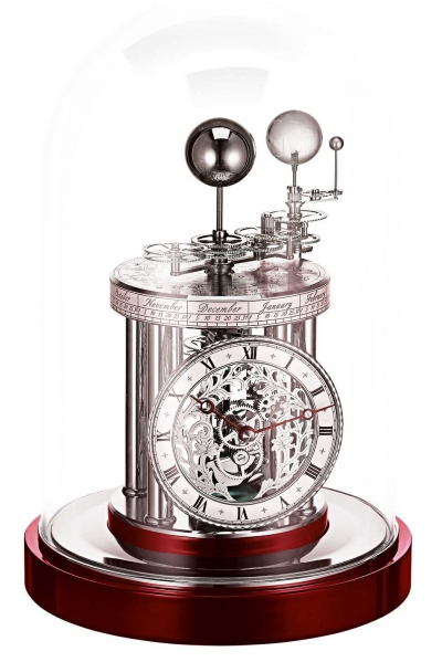Hermle-Tischuhr-Astrolabium-Rot-Quarz-28-5cm-22836-V22987