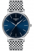 TISSOT -Everytime Gent Herrenuhr Silber Blau Quarz Saphirglas 40mm- T143.410.11.041.00